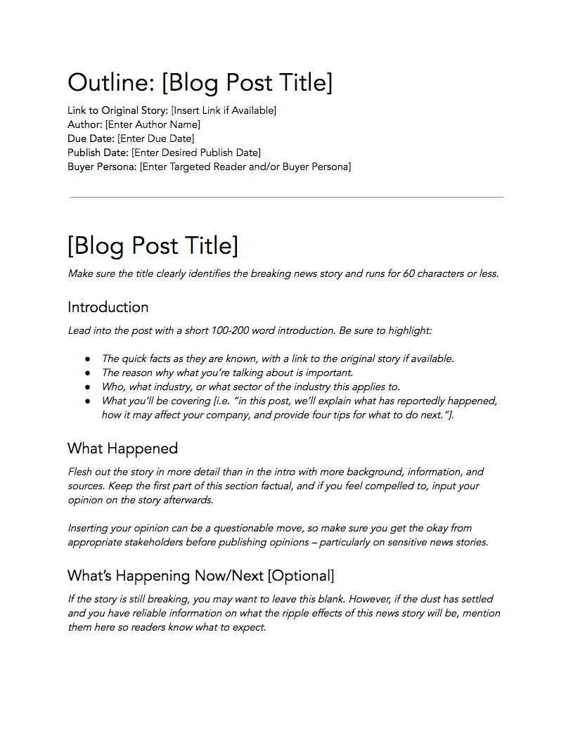 Blog Post Template Free Download FREE PRINTABLE TEMPLATES